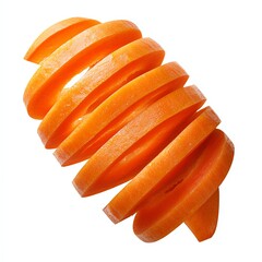 Freshly sliced orange carrot showcasing vibrant color and texture.