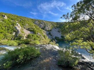 The waterfall under the Kudin Bridge on the Krupa River, Golubic (Velebit Nature Park, Croatia) - Slap pod Kudinim mostom na rijeci Krupi, Golubić (Park prirode Velebit, Hrvatska)