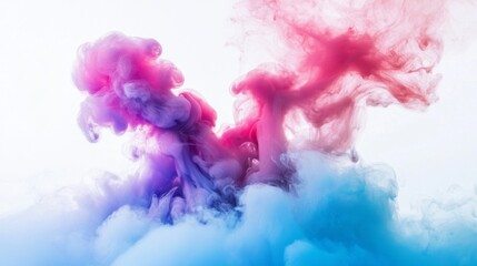Fototapeta premium Colorful Ink Cloud in Water on White Background