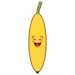 banana playful face cartoon cute