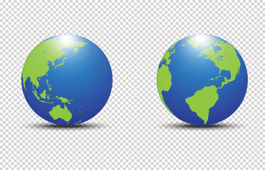 World map green isolated on transparent background. Flat earth map template for website layouts, background, education, annual report, infographics, travel worldwide, earth geography, political
