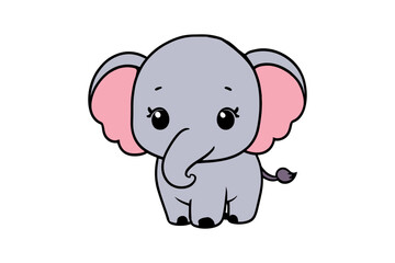 elephant with a sign elephant silhouette vector for kids drawing books color pages illustration isolated on white background.