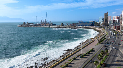 Avenida Costanera de la ciudad de Antofagasta en el norte de Chile
