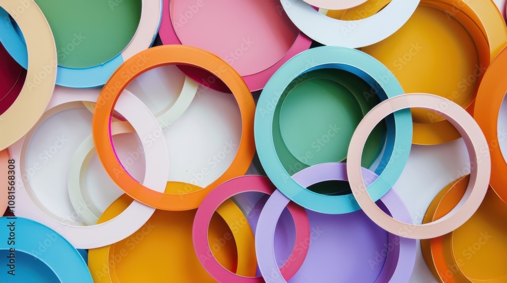 Aufkleber harmony in diversity, illustrated through overlapping circles in harmonious shades, symbolizing coop
