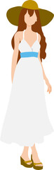夏服を着た女性のイラスト