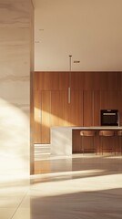 A cozy and bright kitchen with a minimalist design. 
