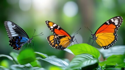 Fototapeta premium Colorful Butterflies in Natural Habitat