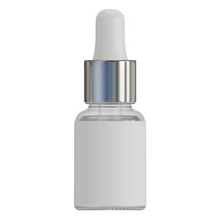 Clear Bottle with Pipette Dropper and Empty White Lable for Product Mockup