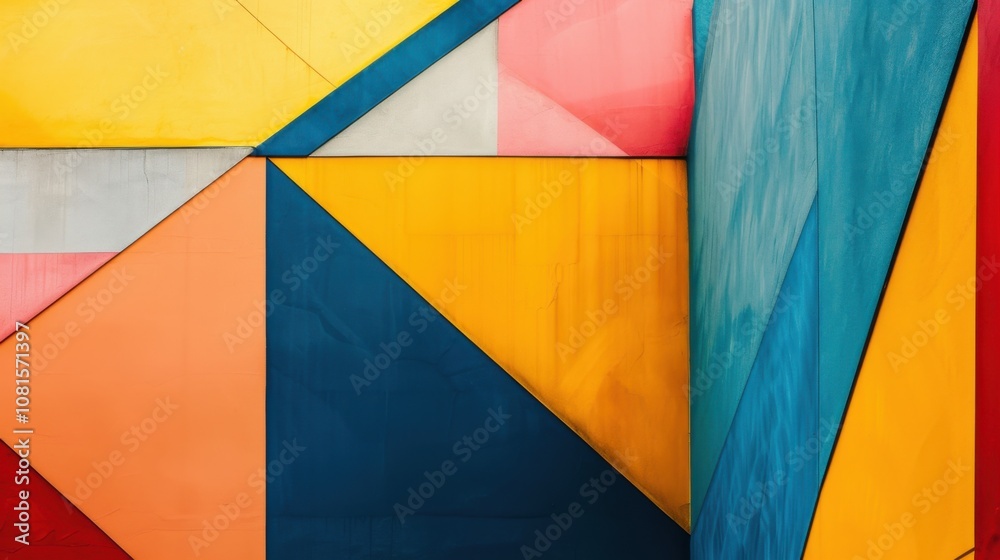 Aufkleber Intersectional perspectives, depicted through intersecting planes in bold colors, symbolizing intersectionality and understanding