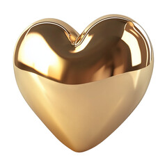golden heart isolated on white