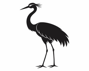 Obraz premium Elegant Crane Bird silhouette,Elegant Crane Bird vector illustration