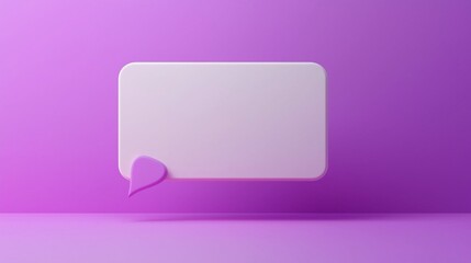 Fototapeta premium A white speech bubble with a purple background.