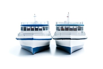 Obraz premium Ferryboats isolated on white background, close up