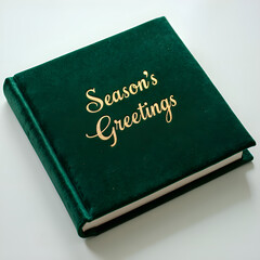 Obraz premium Elegant velvet photo album for preserving cherished seasonal memories and celebrations, photography of still life concept.