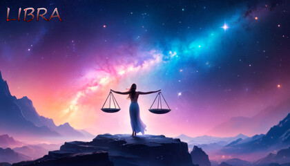 libra zodiac sign cosmic nebular representation