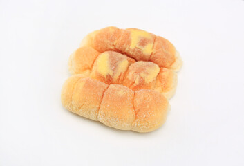 Baked bun isolated on white background.