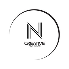 UNIQUE AND SIMPLE LETTER N LOGO TEMPLATE