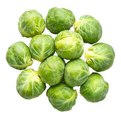 cabbage PNG cutout isolated on transparent and white background.

