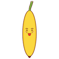 banana playful face cartoon cute