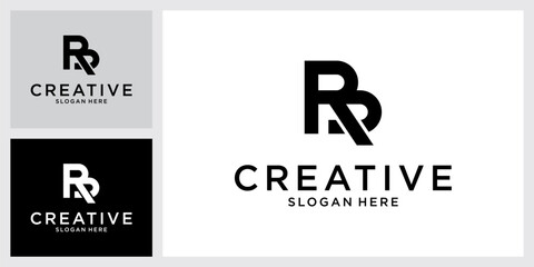 RB or BR initial letter vector logo design