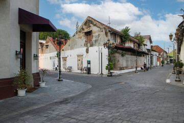 diverse streets scene in Semarang city, Indonesia