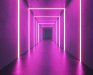 Sharp Neon Accents in Abstract Fuchsia and Slate Background