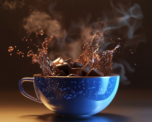 Charming Cafe Aroma Enhancer in Chocolate and Blue for Pleasant Scents