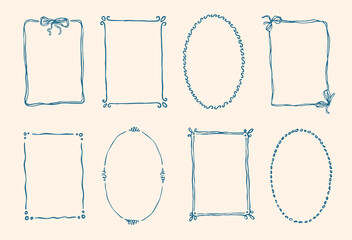 Hand Drawn Frames Border Mediterranean Vector Photo Picture Frames Borders Vintage Dolce Vita