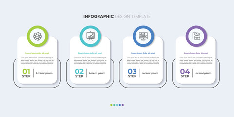 Timeline infographic template. 4 Step timeline journey, calendar Flat simple infographics design template. presentation graph. Business concept with 4 options