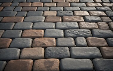 Obraz premium High-Resolution Cobblestone Path with Gray and Brown Shades