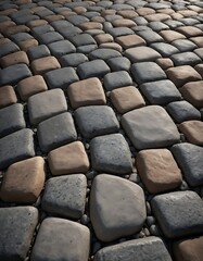 Fototapeta premium High-Resolution Cobblestone Path with Gray and Brown Shades