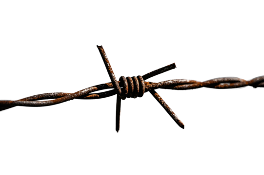 barbed wire isolated on white