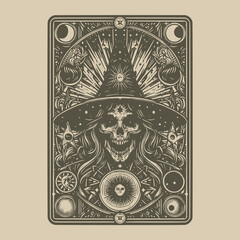 medieval witch tarot card