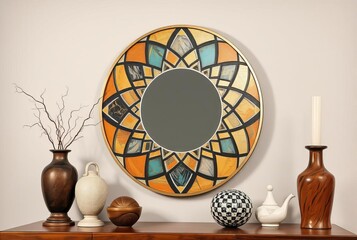Abstract Geometric A mirror with an abstract geometric pattern s
