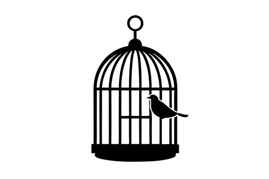 recommend clip art: Bird cage silhouette vector.