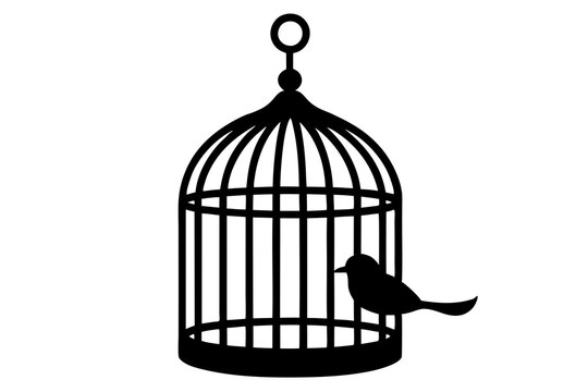 recommend clip art: Bird cage silhouette vector.