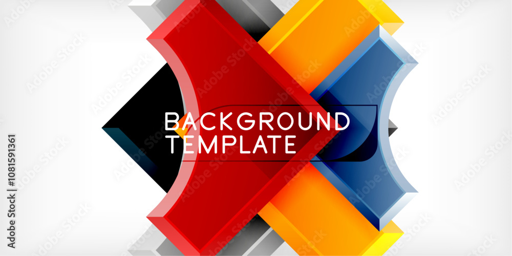Poster Geometric design abstract background - circles and triangles