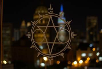 Alchemical Symbols Window Stencils Alchemical symbols stenciled