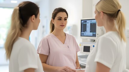 Fototapeta premium A Maternity Ward Experience: Women Undergoing Pregnancy Monitoring and Care