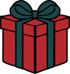 Present icon. Gift box icon. Flat style. Vector