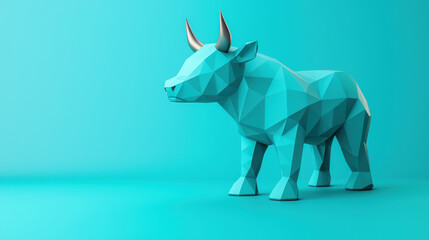 Obraz premium bullish projection market economy. .geometric bull symbolizing economic growth and optimism