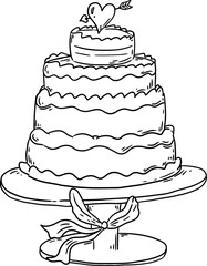 sketch wedding cake