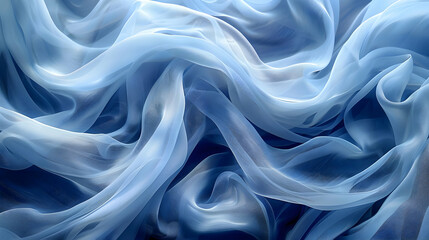 Obraz premium Abstract Background - Blue Sheer Fabric Waves