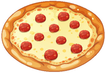 Delicious Pepperoni Pizza Illustration