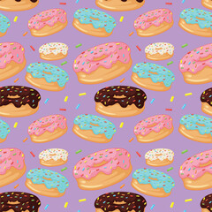 Colorful Donuts Seamless Pattern