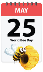 World Bee Day Calendar Illustration