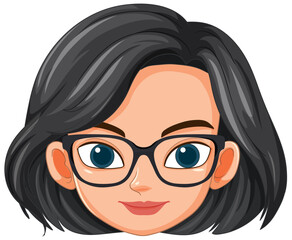 Smiling Woman with Glasses Illustration