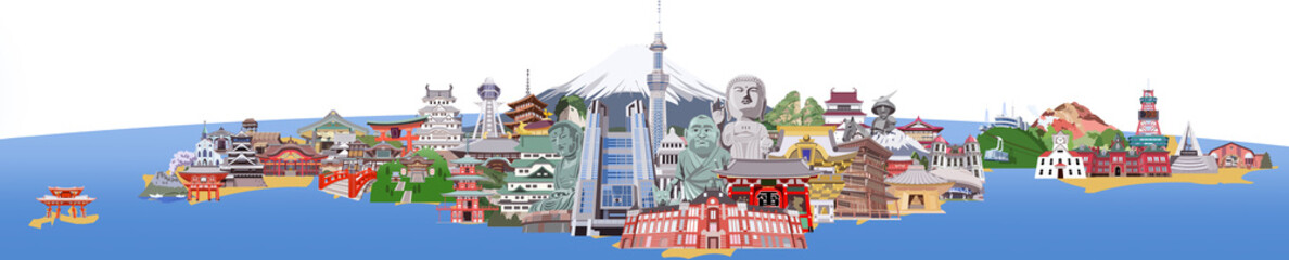 日本列島観光地集合マップ