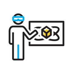 Vector multi color icon for Simulate