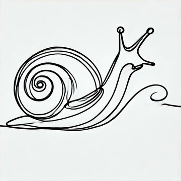 recommend clip art: Minimalist Line Art Snail Illustration with Spiral Shell